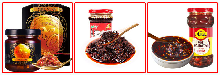 星火全自動(dòng)調(diào)味醬醬料灌裝機(jī)及調(diào)味醬灌裝旋蓋生產(chǎn)線包裝樣品展示